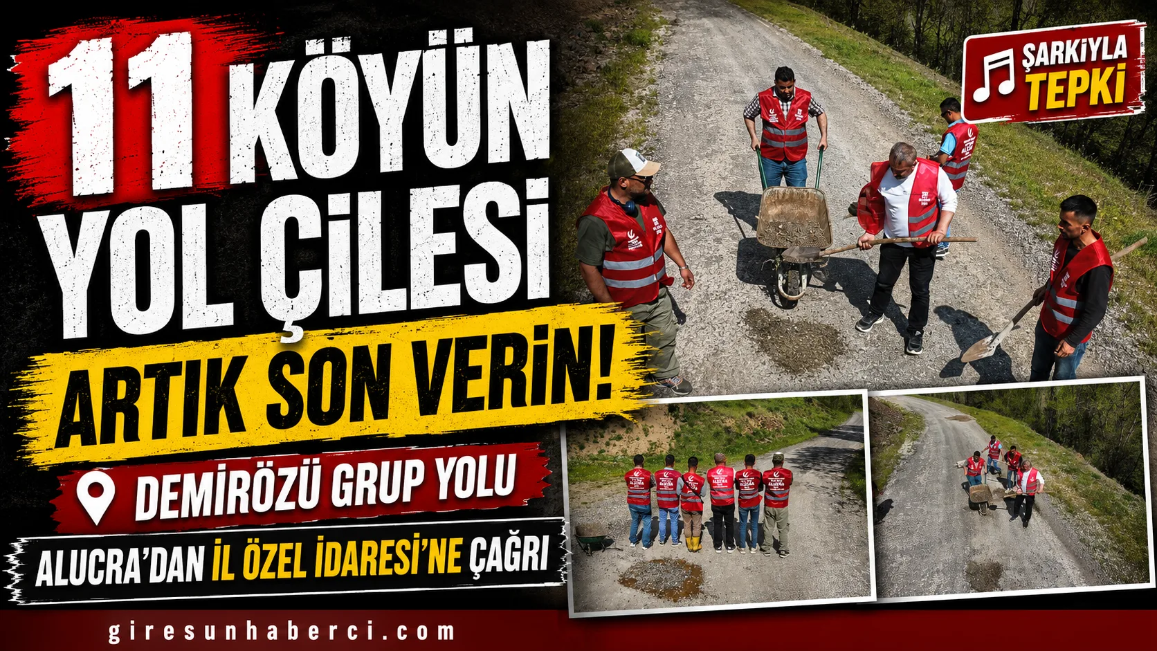Alucra’da 11 köyün kullandığı Demirözü grup yolunun durumu siyasetin gündemine