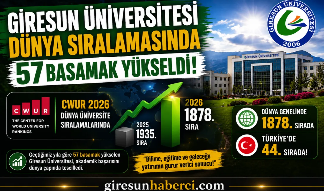Giresun Üniversitesi, CWUR 2026 Dünya Üniversite Sıralamaları’nda dünya genelinde 1878’inci