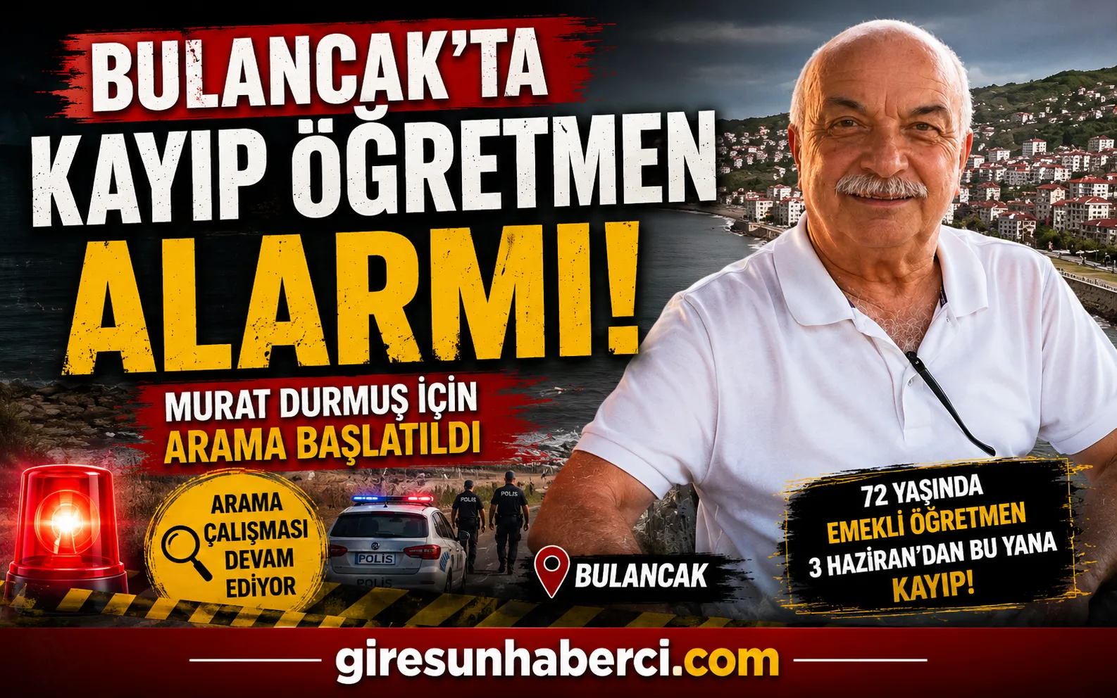 Bulancak’ta yaşayan 72 yaşındaki emekli öğretmen Murat Durmuş’tan 3 Haziran